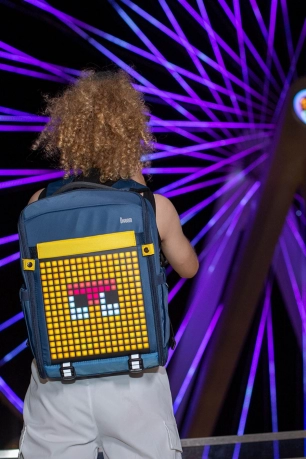Backpack S Mavi Ledli Ekran App Kontrollü Akıllı Sırt Çanta